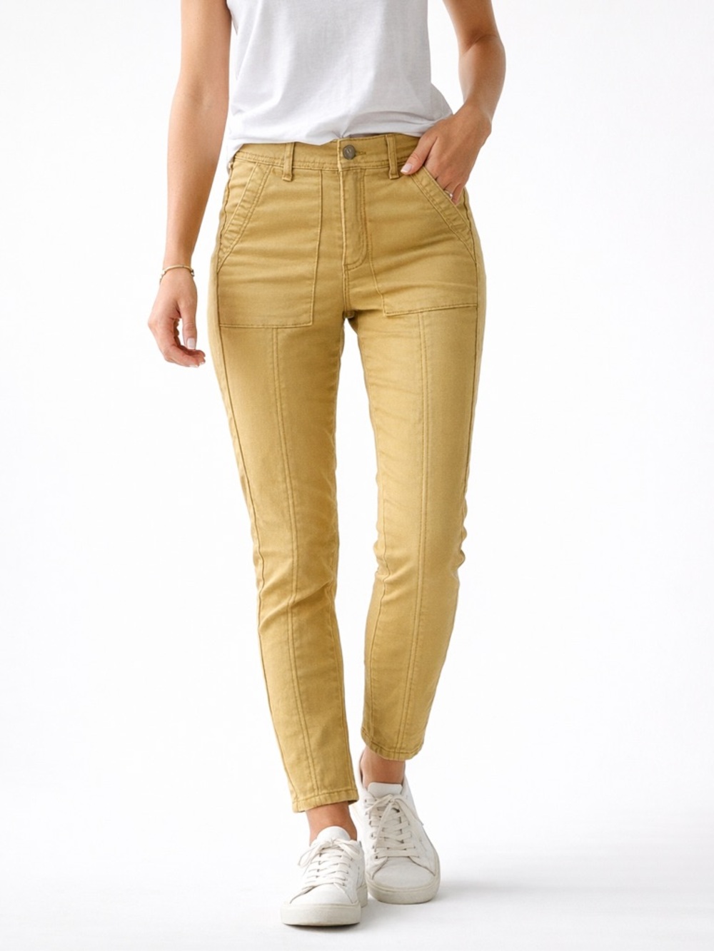 Anthropologie Mustard Utility Skinny Ankle Pants Size 25